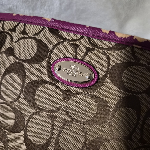 Coach Signature Brown and Pink Tote Bag - Picture 2 of 6